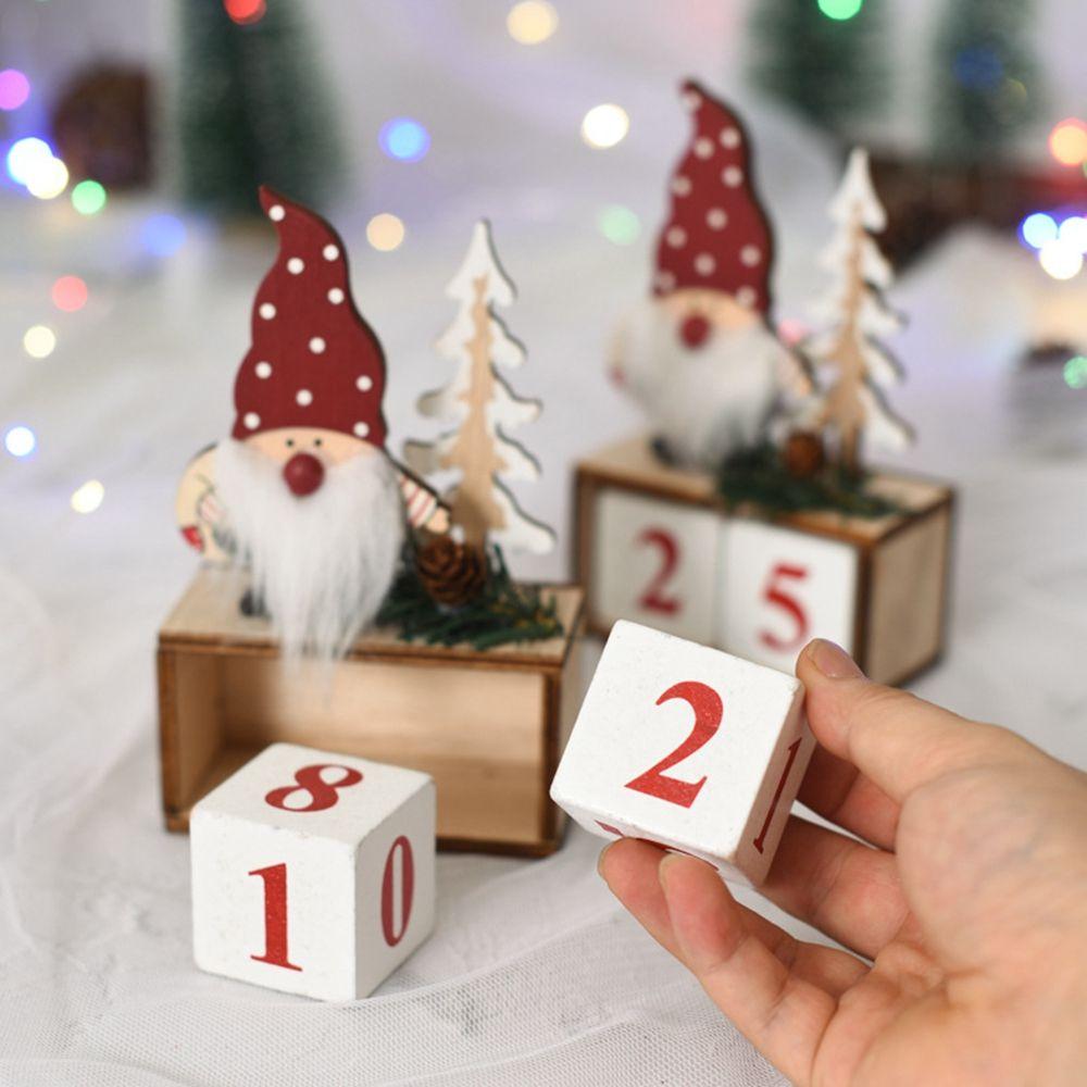 

Mini 1 pcs Santa Wooden Xmas DIY Home Ornaments Crafts Kids Gifts Christmas Calendar grey Santa