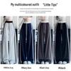 Retro Color Block Patchwork Wide-Leg Sweatpants for Women – Spring & Autumn
