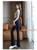 High-Waisted Petite Micro-Flare Pants for Women, Spring/Autumn 2024, Summer-Weight Black Suit Style