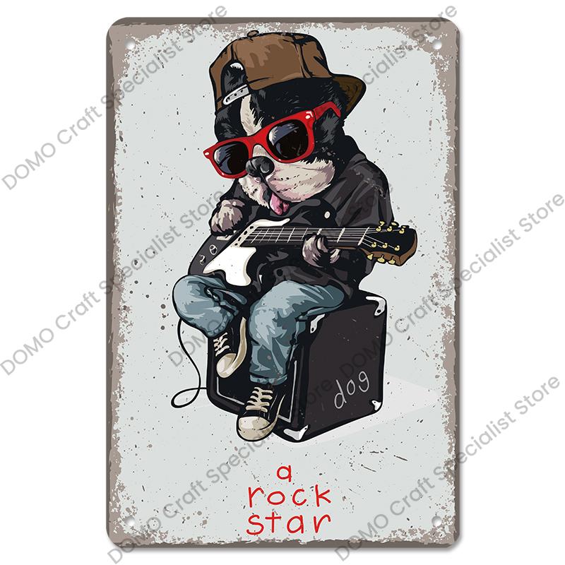 Vintage Cool Dogs Poster Metal Signs Super Hero Animal Metal Tin Plate Retro Plaque Pet Shop Bar Pub Home Wall Decor