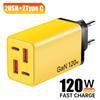 120W 4 Port GaN Charger USB C Quick Charge 3.0 Mobile Phone Charger Adapter for IPhone Samsung Xiaomi EU/US/UK Plug Wall Charger