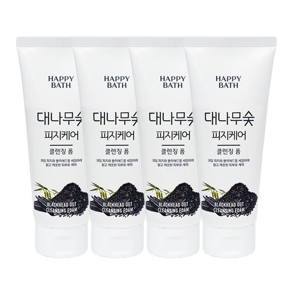 HAPPY BATH Bamboo Charcoal Sebum Absorbing Cleansing Foam 200g x4