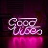 Good Vibes Neon Sign Led Word Usb Light Acrylic Lamp Bedroom Bar Decor Party
