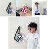 Stylish Checkered Pattern Kids Backpack For Boys And Girls Featuring Cheerful Face Design