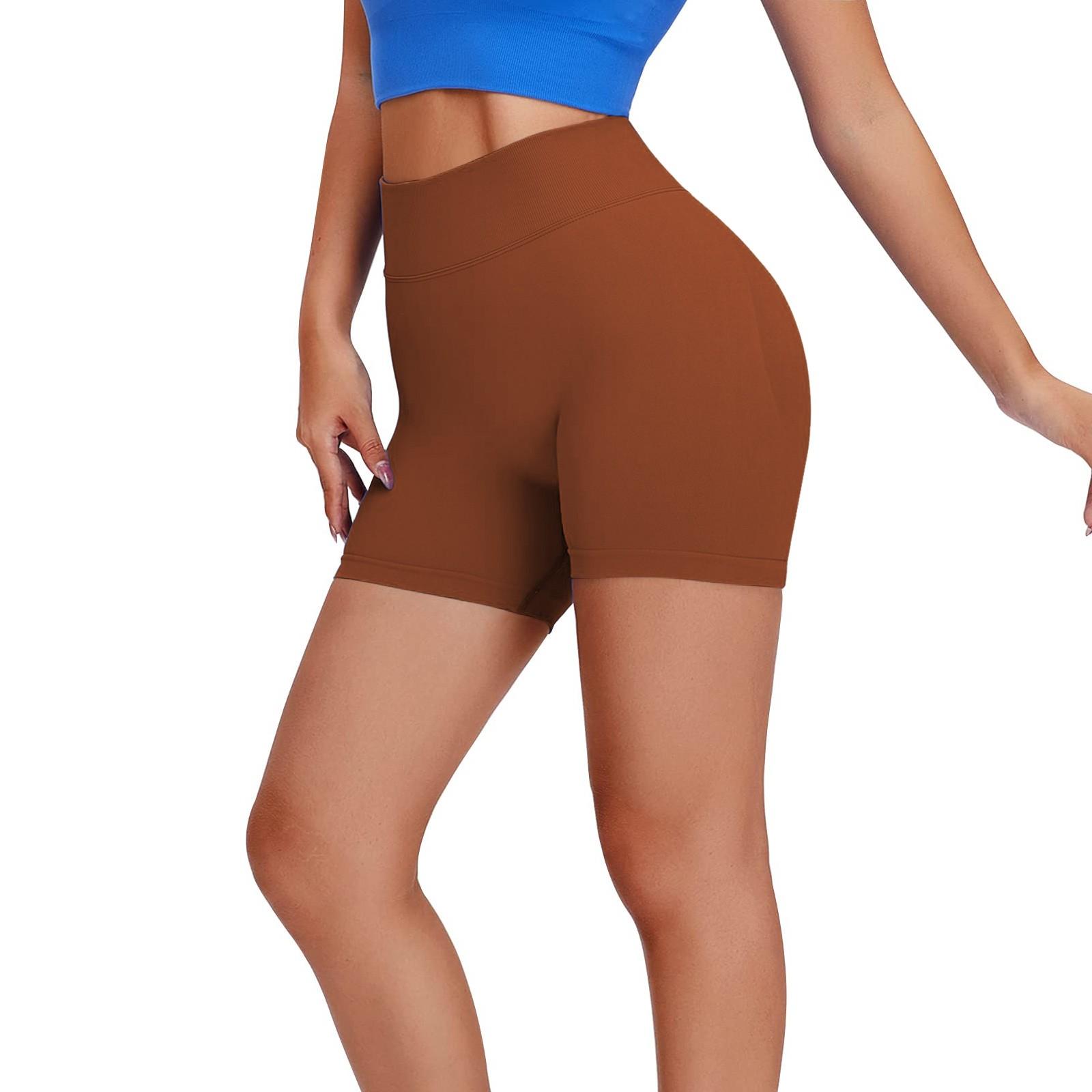 

Workout Butt Lifting Shorts For Women High Waisted Seamless Gym Yoga Booty Shorts M верблюд