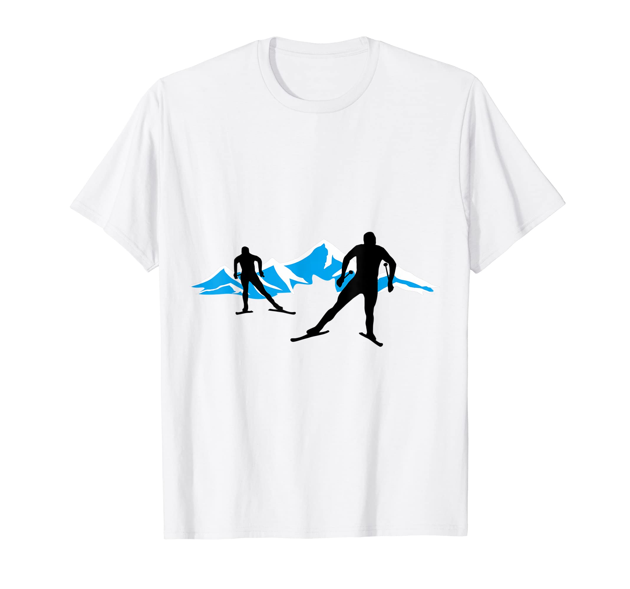 

лыжи лыжные гонки, биатлон, марафон. Футболка белый