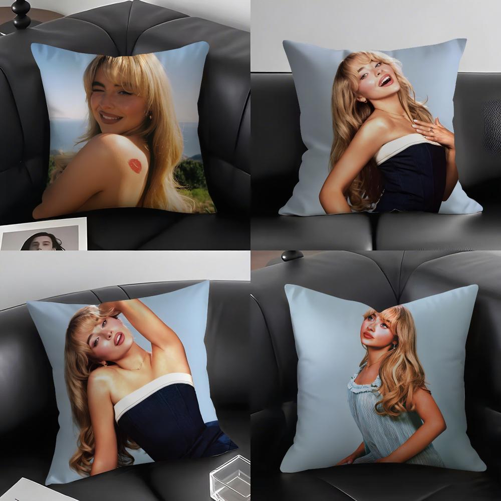 S-Sabrina Carpenterr Singer Cushion Cover Pillowcase Ultra Soft Skin Friendly Fabric Cloud Like Comfort & Concealed Zipper