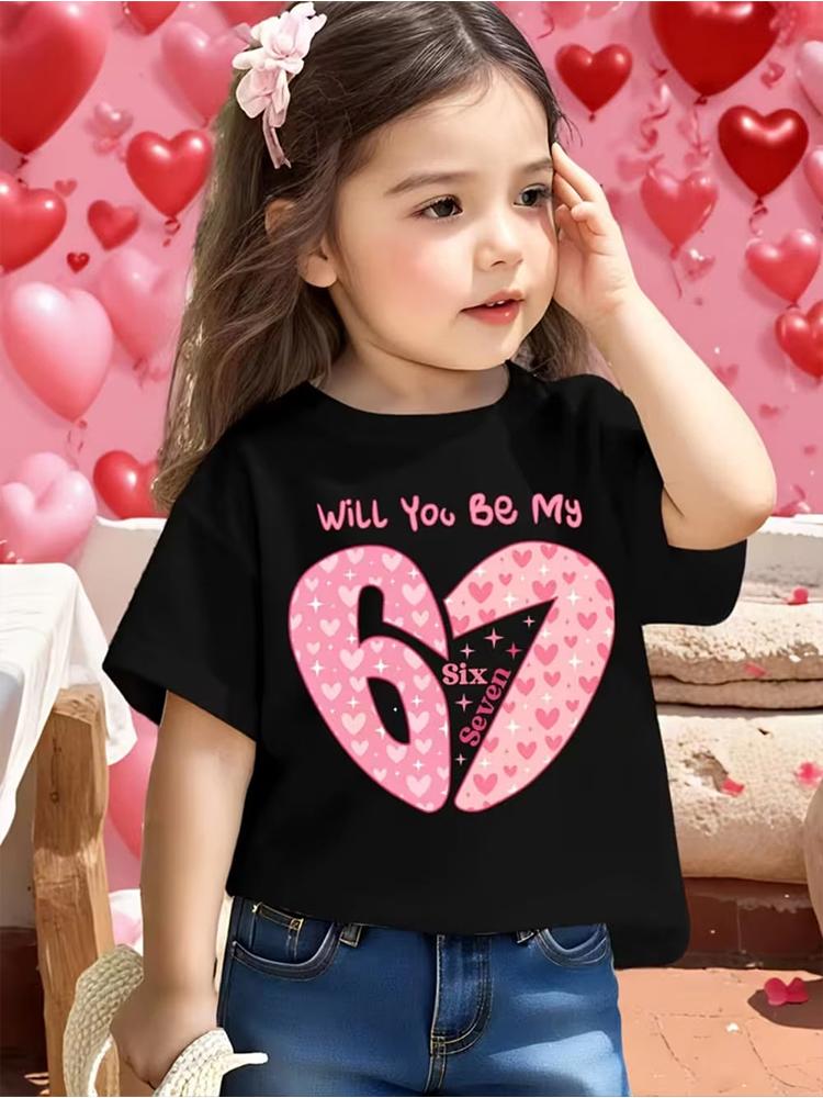 Kids 67 Themed Colorful Print TShirt Soft Cotton Fabric Breathable and Comfortable Ideal for Toddlers and Childrendf0241