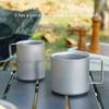 100ml Double Wall Coffee Cup Portable Outdoor Water Cup with Fixed Handle Camping Mug For Hiking Camping Drinkware