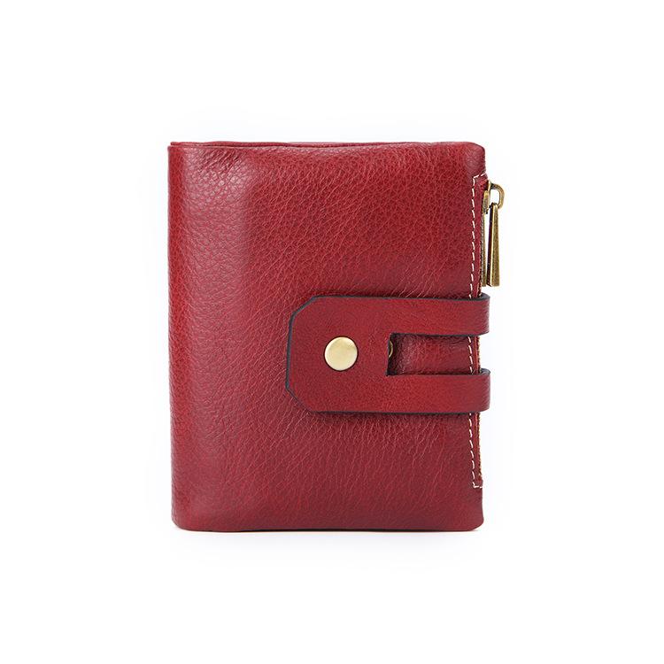 Leather Men's Wallet Short Retro Clutch Double Zipper Buckle Change Bag Multifunctional Wallet