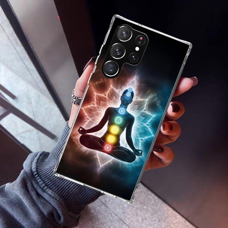 Yoga Chakra Spiritual Energy Universe Phone Case For Samsung Galaxy S26 S25 Edge S24 S23 Ultra S22 Plus S21 S20 FE Soft TPU Back
