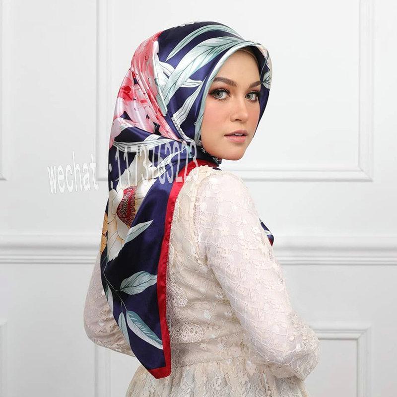 Høykvalitets luksuriøst silkeskjerf pannebånd Skjerf Halsskjerf For kvinner Kjede Silkeskjerf Dekorativt sjal for kvinner