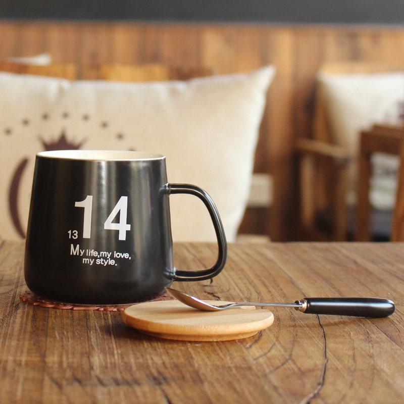 Nameless Artifact Large Ceramic Mug with Lid and Spoon - Ideal for Couples, Office, Coffee, or Tea.