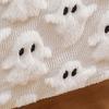 Ghost Pattern Table Runner Plush Faux Fur Jacquard Table Flag Halloween Decoration Halloween Party Supplies