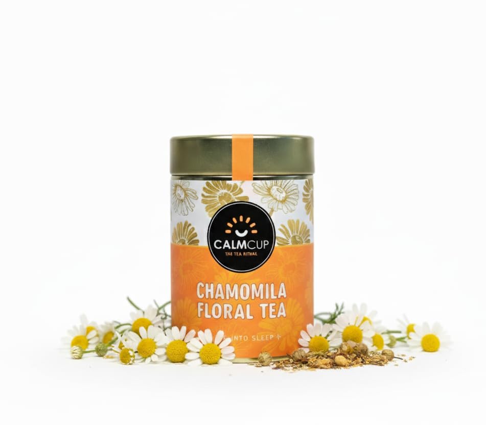 CALMCUP Chamomile Floral Tea 50 gm - 50 Cups |100% Natural Caffeine-Free Herbal Infusion | Promotes Relaxation, Better Sleep & Stress Relief