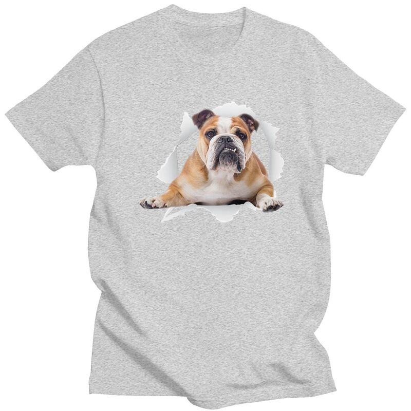 Custom English Bulldog T Shirts Men Pure Cotton Tee Tops Tshirt Fashion Tshirt Clothing