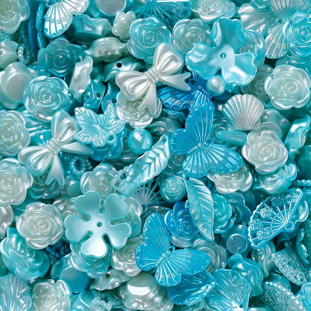 30g Colorful Mixed Butterfly Shell Acrylic Bead Loose Spacer Beads for DIY Necklace Bracelets Jewelry Making Accessories