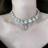 Vintage Duży Łezka Choker Luksusowe Naszyjniki Kryształowe Damskie Duży Naszyjnik z Dżetami na Biżuterię Ślubną