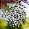 10 Inch Black and White Mandala Wind Spinner Metal Garden Art for Outdoor Decor Patio Porch Balcony Indoor Decor No Electricity Needed