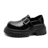 Leather Thick-soled Heightening Children's Spring and Summer New Big Head Small Leather Shoes Thick Heel Single Shoes