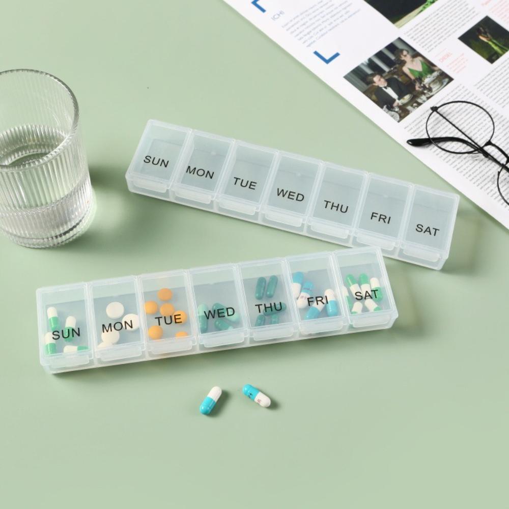 New Portable Premuim Weekly 7 Days Daily 7 Grids Pill Case Box Organizer Tablet Storage Container for Travel Vitamin Fish Oils