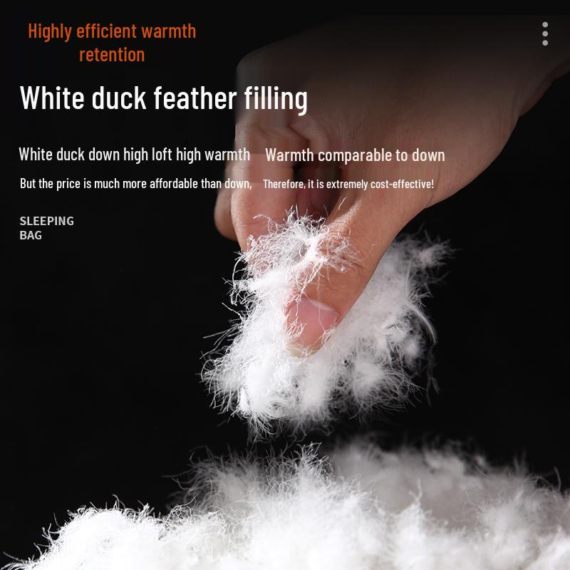 White Duck Down Zero Degree Sleeping Bag for Winter, Outdoor, and Indoor Use