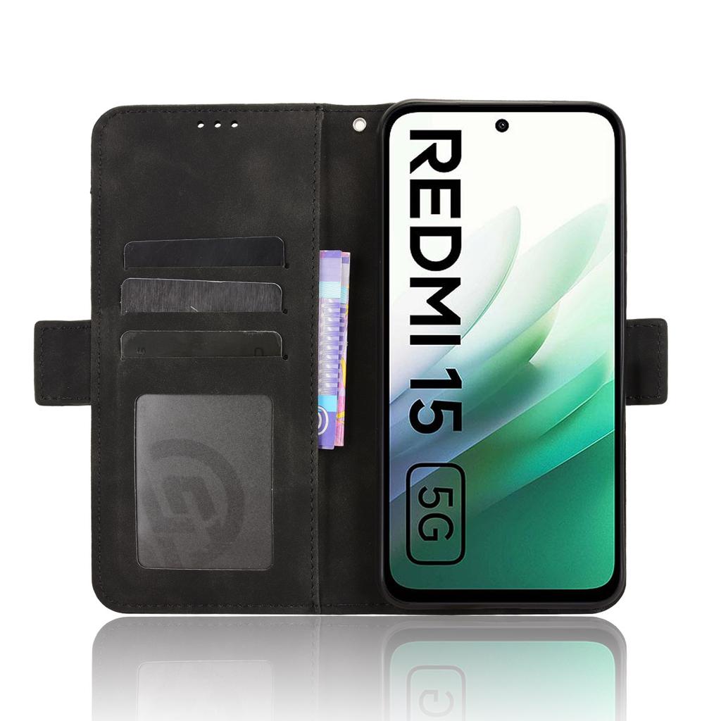 Για Xiaomi Redmi 15 5G (Καθολικός) (169 χλστ) Κάλυμμα πορτοφολιού τηλεφώνου δερμάτινη θήκη με πολλές θέσεις για κάρτες