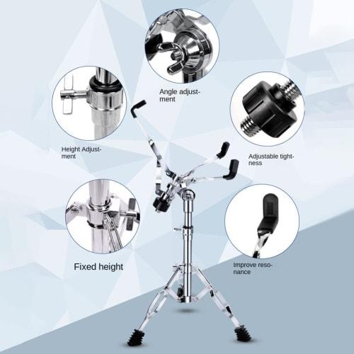 Snare Drum Stand, Concert Snare Drum Stand, Adjustable Snare Stand for 8-14 Inch Drums, Double Braced, Steel Tongue Drum