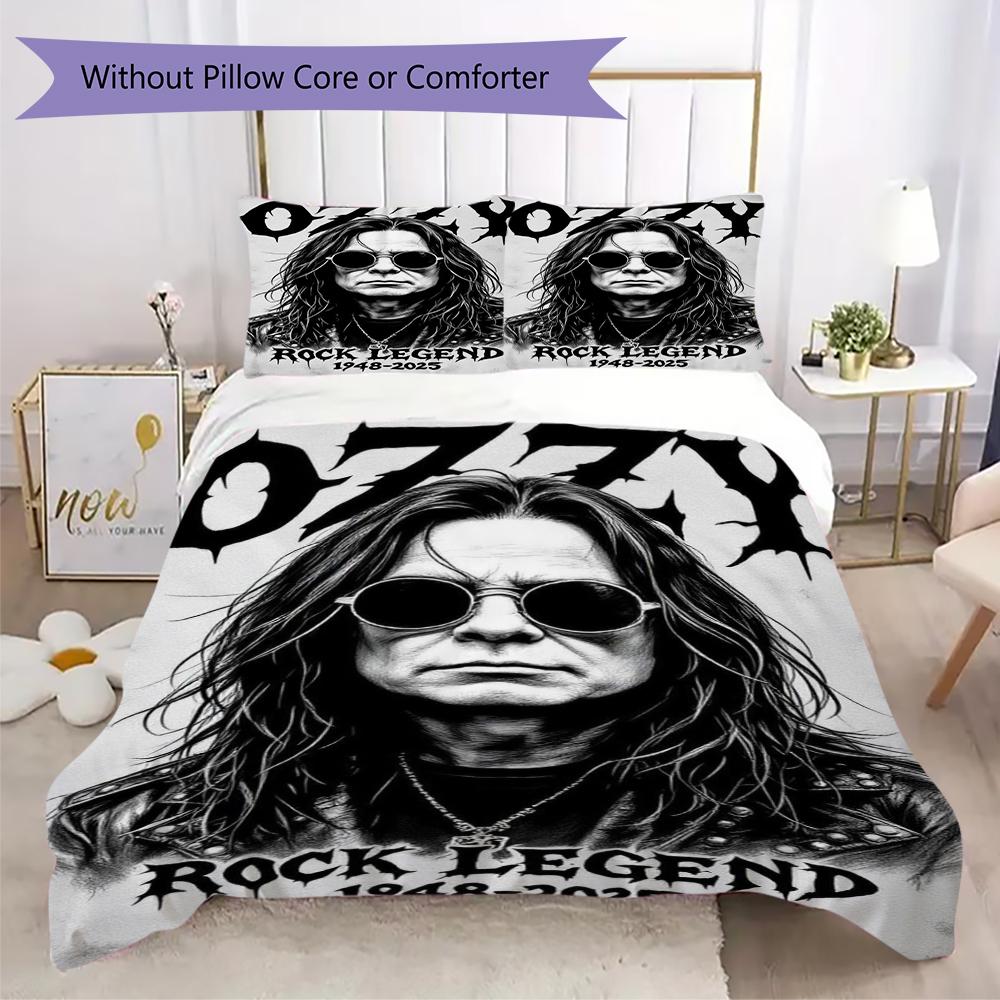 Set Copripiumino con Fantasia Ozzy Osbourne Copripiumino Federa Decorazione per la Casa Regalo di Compleanno (1 * copripiumino + 2 * federe senza imbottitura)74