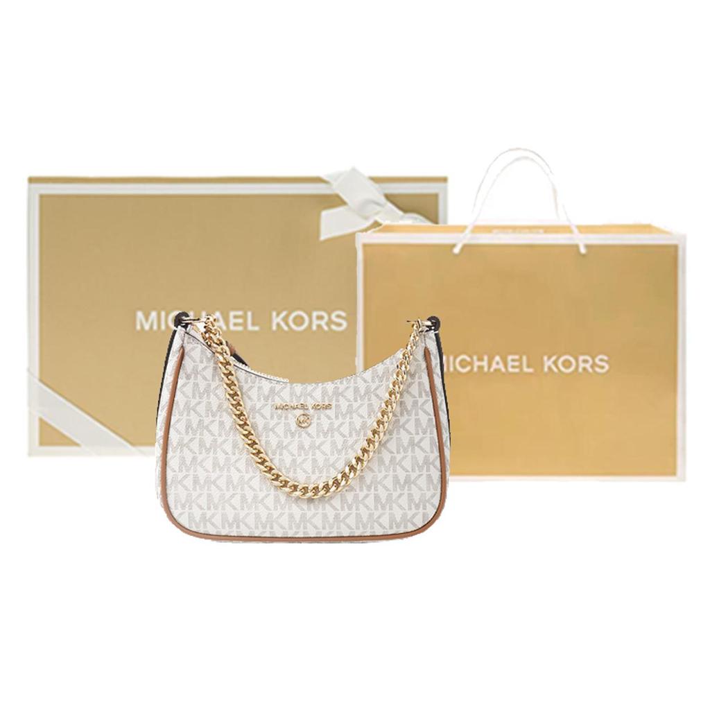 MICHAEL KORS Jet Set Charm Coated Canvas Shoulder Bag, Handbag, Shoulder Bag Women's Vanilla White 32H1GT9C1B-VANILLA-ACORN