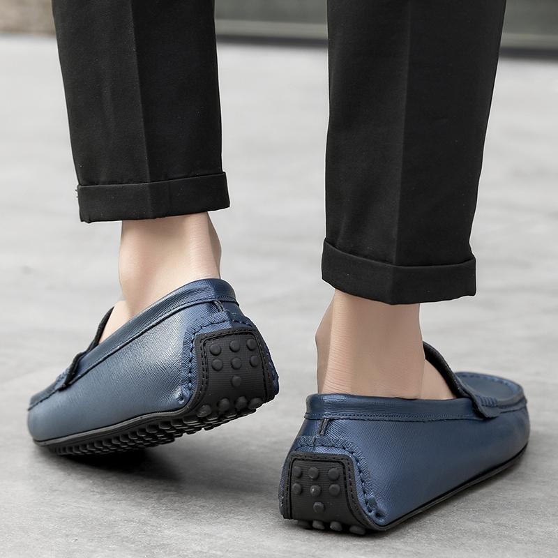Fashion Luxury Formal Casual Flats Mens Loafers Genuine Leather Men Shoes Moccasins Male Breathable Slip On Walking Boat Plus Size 38-49