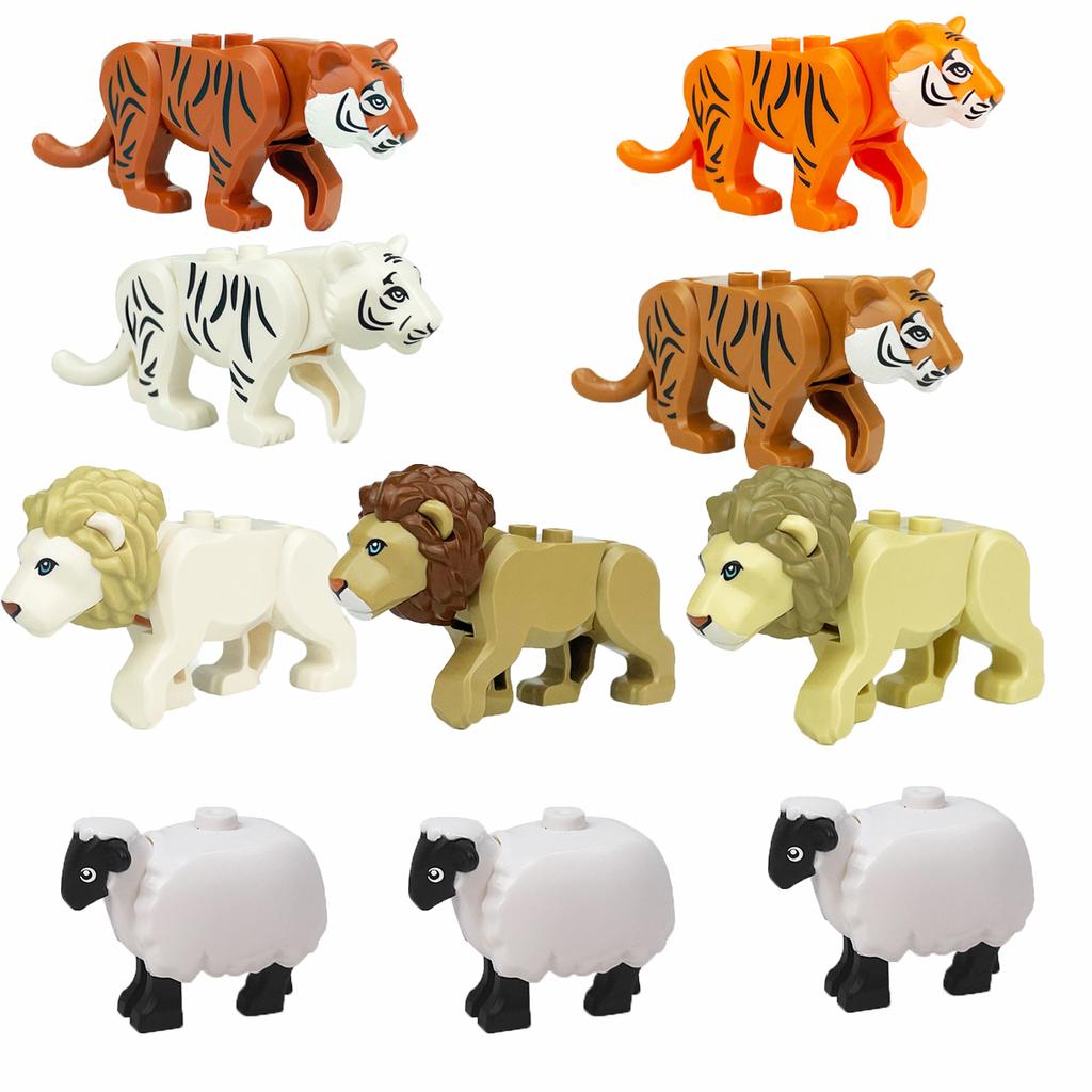 Confezione di Blocchi da Costruzione MOC Animali - Fattoria e Zoo Include Cervo Maculato Elefante Giraffa Orangotango Giocattolo Creativo