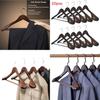 Wooden Clothes Hangers Set With Thickened Nonslip Design For Hotel And Closet Storage