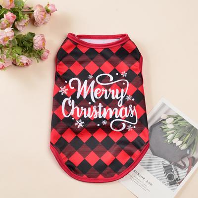 Breathable Cat Vest Clothes For Small Medium Dog Cats Cute Santa Claus Christmas Print Kitten T-shirt Chihuahua Pet Costume Coat