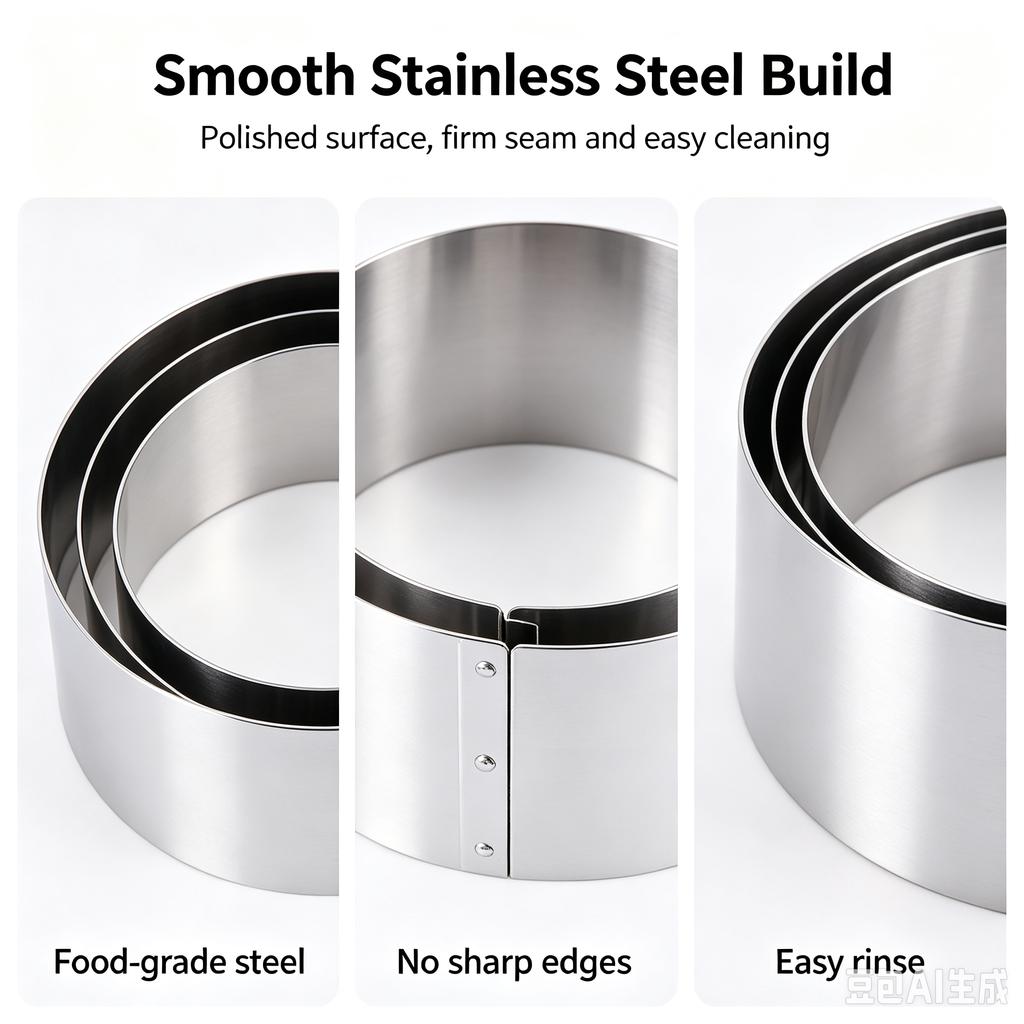 Lihe Stainless Steel Round Mousse Ring, Multi-size Cake Cookie Baking Mold For Kitchen