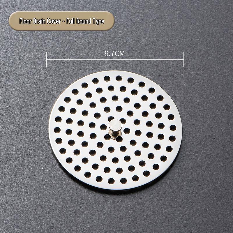 Stainless Steel Round Floor Drain Cover with Anti-Hair Filter and Handle for Hotel Bathrooms