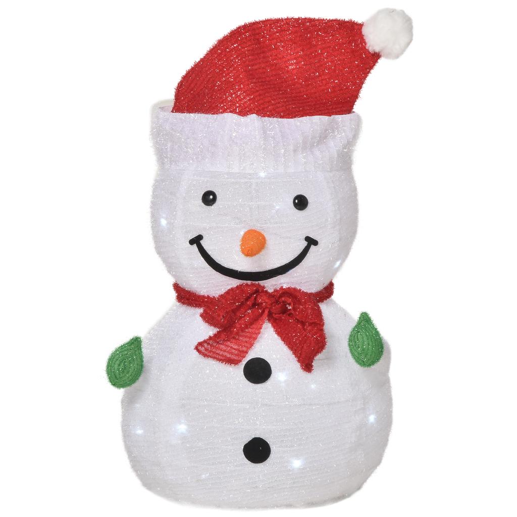Christmas Decoration Snowman Outdoor. Christmas Decoration Christmas Light, Incl. LEDs, 30 Cm X 30 Cm X 51 Cm, Red+white