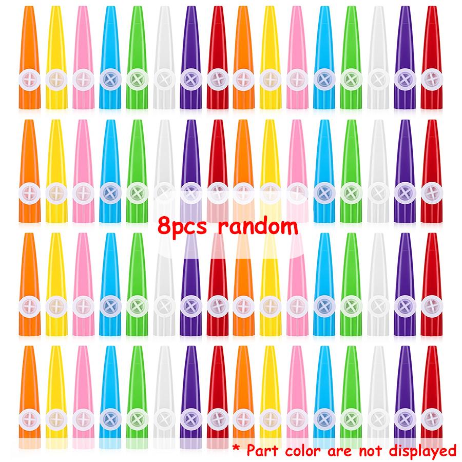 

8pcs 11.5cm Plastic Kazoo - Vintage Classic Vocal Wind Instrument, Portable Music Production Background Accompaniment, Easy-to-P