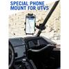 UTV Phone Mount For 1.75"-2" Roll Bar, 360°Rotation UTV Phone Holder With 8 Claws, Aluminum Alloy Heavy Duty Smartphone Holder Hang On To 4.7"-7.1"