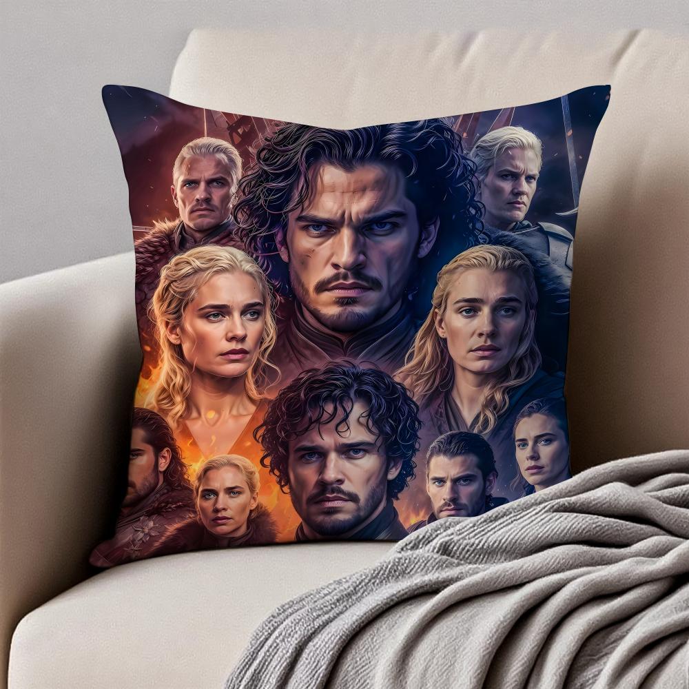 Fashion GGame Of Thrones TV icons Cushion Cover Pillowcase Antidustmite Invisible Zipper Short Plush Sofa Cushion