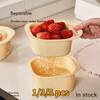 5 Pcs Food Grade Fruit Washing Gadget Cute Cartoon Bear Double Layer Drain Basket for Dormitory Kitchen