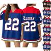 Women's Short Sleeve V Neck Sports Jersey T Shirt with Letter Print Athletic Loose Fit Top for Casual Wear and Outdoor Activities