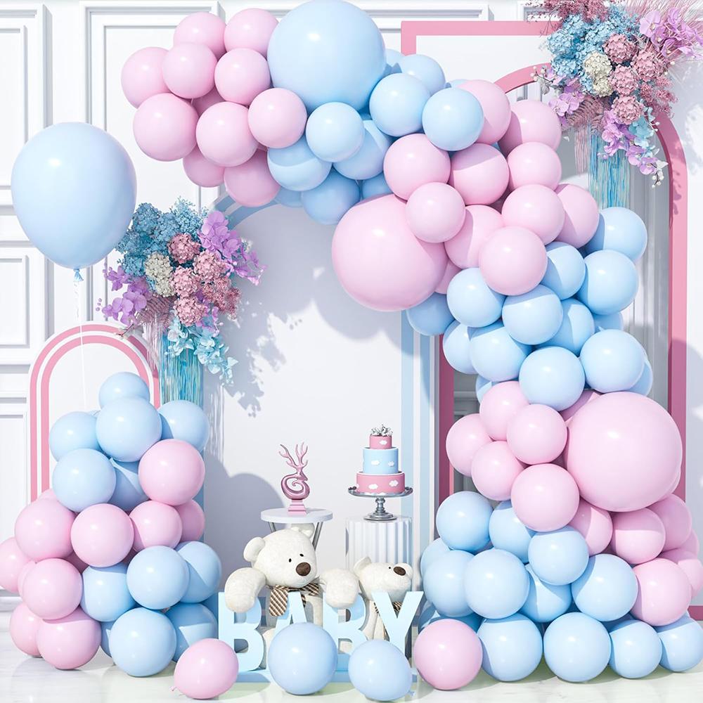 Pastel Pink Balloons Garland Baby Pink Blue Balloon Arch Kit Baby Shower Gender Reveal Birthday Party Wedding Decoration Globos