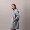 Calvin Klein Vintage Cotton All Over Print Letter Jacquard Denim Long Sleeve Dress Women Dresses 47C786G