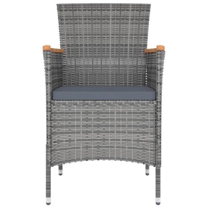 Maison Exclusive - Ensemble à manger d'extérieur 9pcs coussins Résine tressée Gris