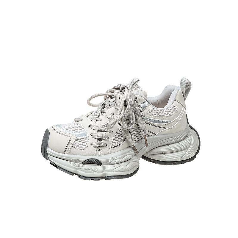 Casual Style Platform Dad Shoes Women's 2026 Mesh Breathable Casual Shoes Lace-up Heightening Versatile Sports Shoes