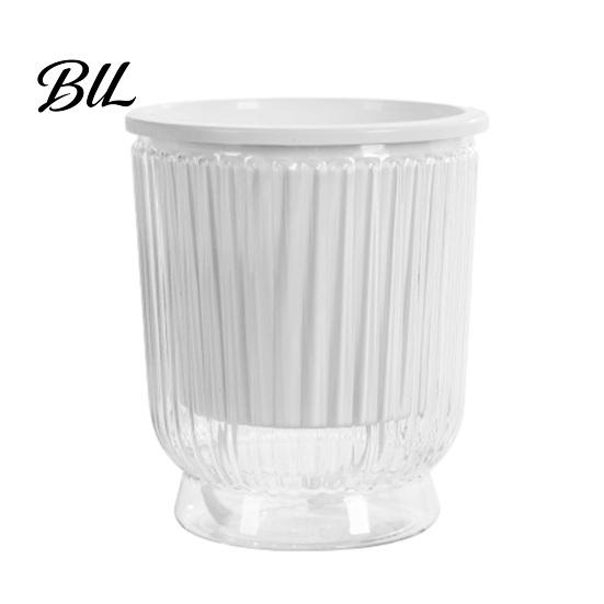 Home Decor Plant Container Self Watering Pot Plastic Flower with Water Reservoir Indoor Wick Ropes Modern Planter for Office Desktop S