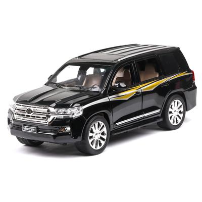 Land Cruiser-Modellauto aus Druckguss im Maßstab 1:24, zurückziehbares Spielzeugfahrzeug mit Ton und Licht für Kinder, Kleinkinder, Jungen und Mädchen, Geschenkkollektion