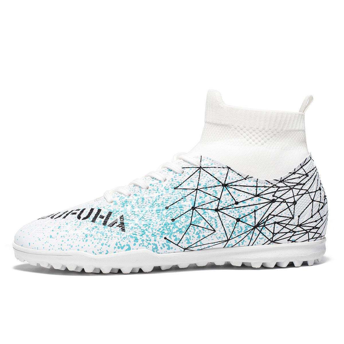 Football Shoes Men S High Top Ag Spikes Women S Lawn Youth Student Adult Game Training Football Shoes 35 белый