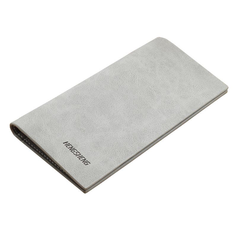 Hengsheng Men's Vintage Long Thin Matte Leather Wallet